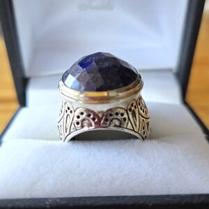 Large Silver & Lapis Lazuli Ring